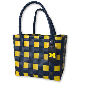 Handed By Recycled Tote Bag Blue Yellow